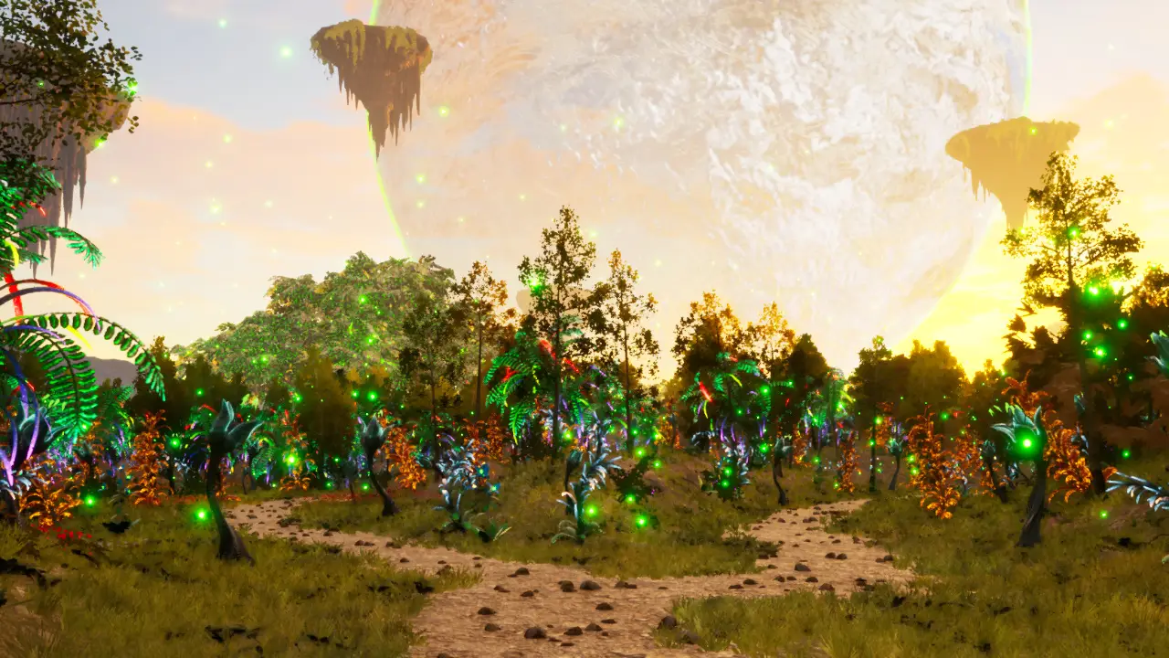 A recovering, life-filled open-world vista in Luminis